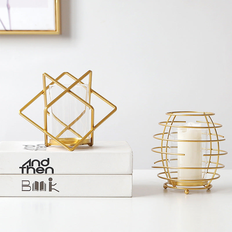 Geometric Metal Candle Holder - HOMYEA