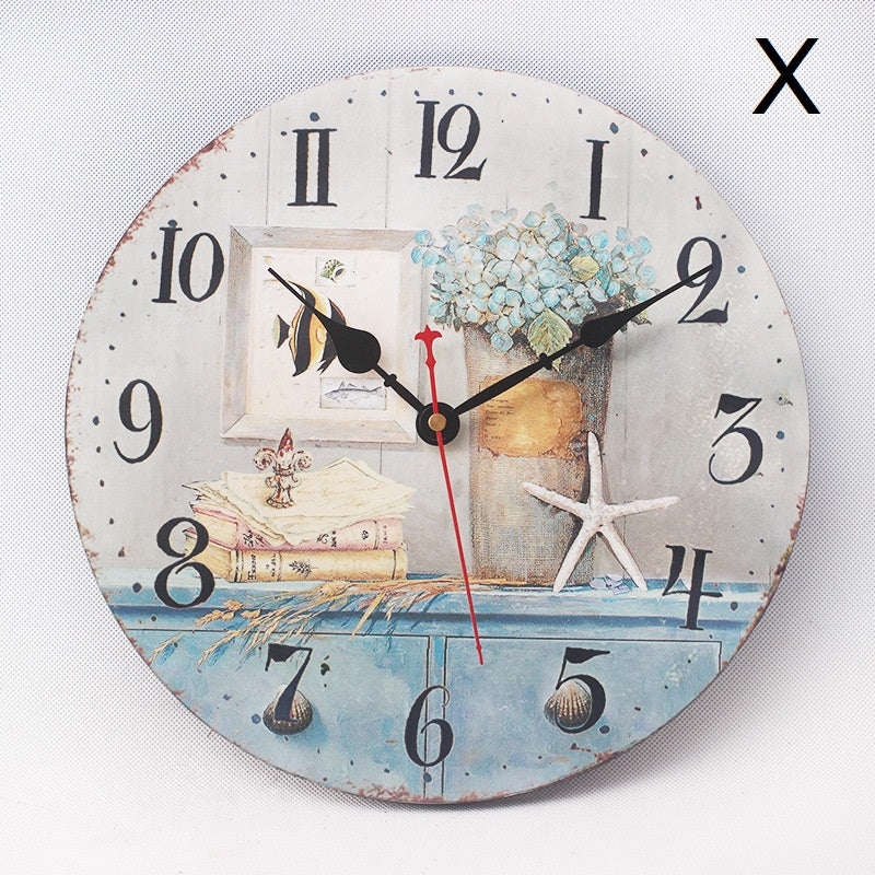 Vintage Wooden Wall Clock - HOMYEA