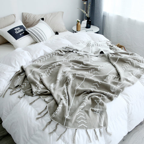 Herringbone Cotton Blanket - HOMYEA