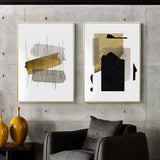 Golden Abstract Wall Art - HOMYEA