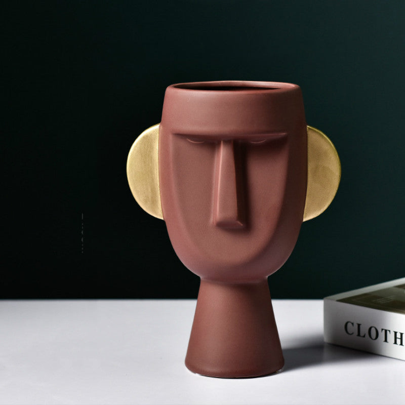 Abstract Face Vase - HOMYEA