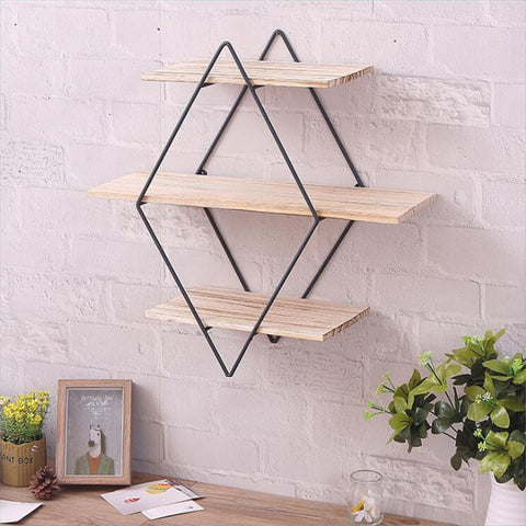 Iron Rhombus Wall Shelf - HOMYEA