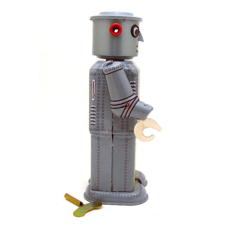 Creative Retro Nostalgic Silver Robot Wind-up Toy - HOMYEA