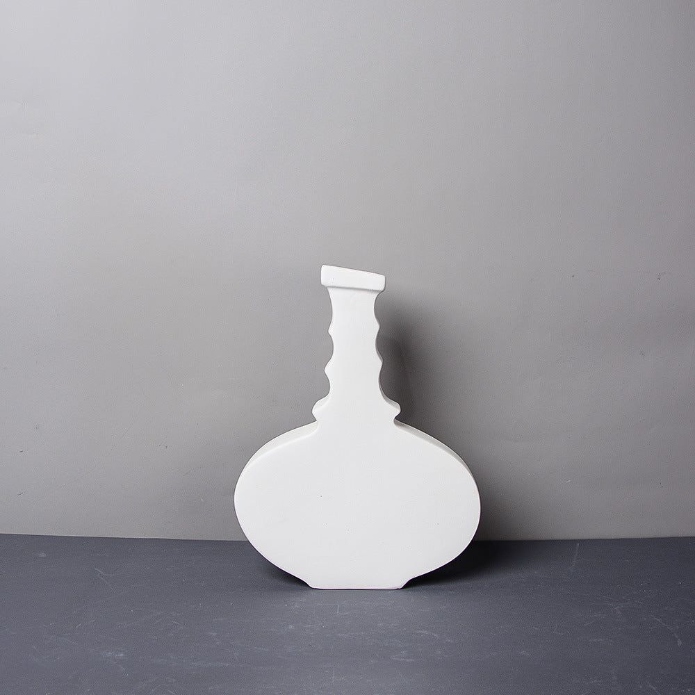 Ceramic White Vase - HOMYEA