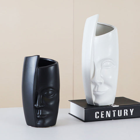 Face Shape Ceramic Vases - HOMYEA