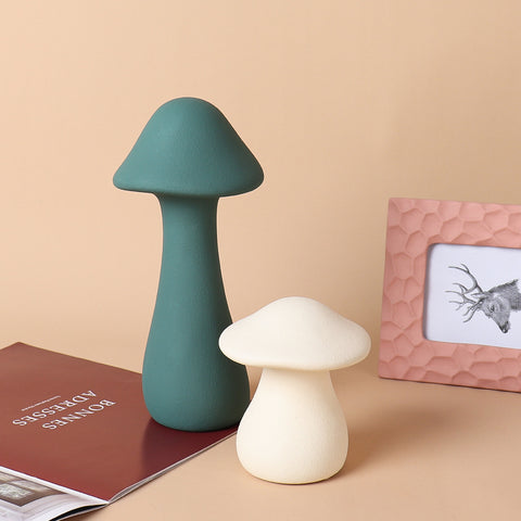 Morandi Ceramic Mushroom Ornaments - HOMYEA