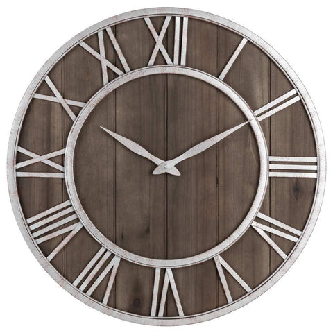 Round Vintage Fir Wall Clock - HOMYEA