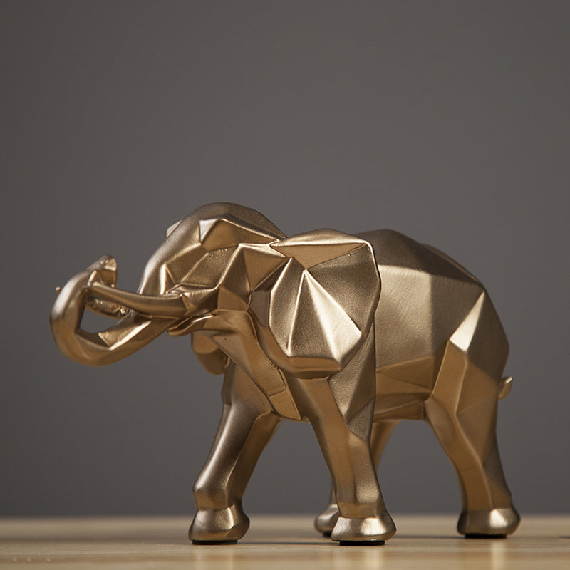 Black / Gold 3D Elephant Sculpture - HOMYEA