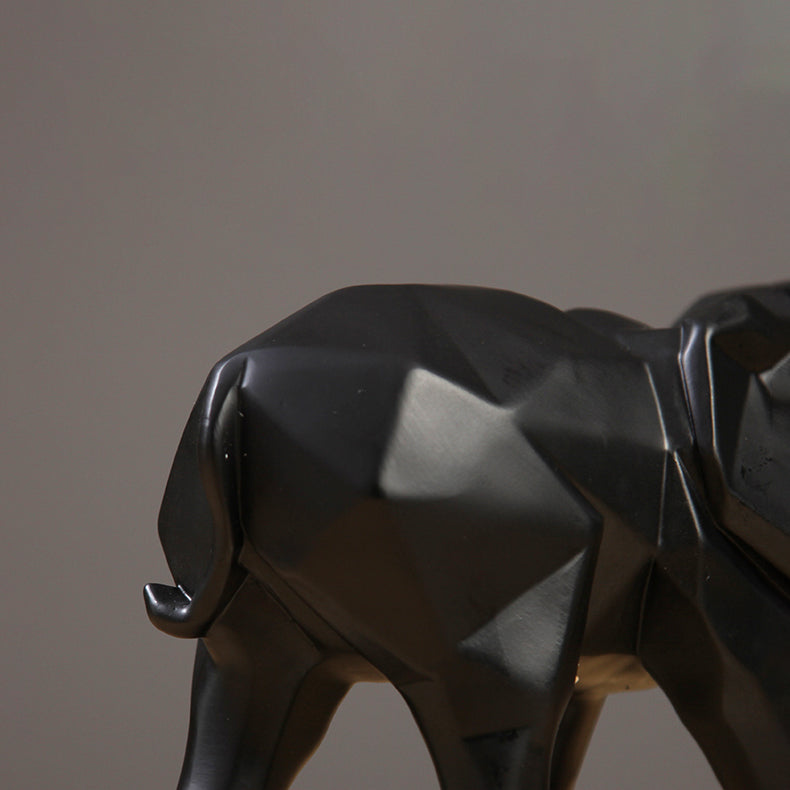 Black / Gold 3D Elephant Sculpture - HOMYEA