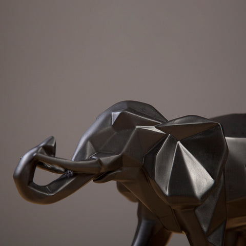 Black / Gold 3D Elephant Sculpture - HOMYEA