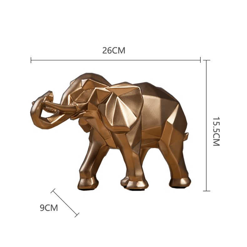 Black / Gold 3D Elephant Sculpture - HOMYEA