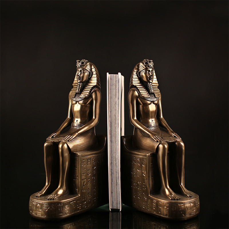 Egyptian Pharaoh Sculpture Bookends - HOMYEA