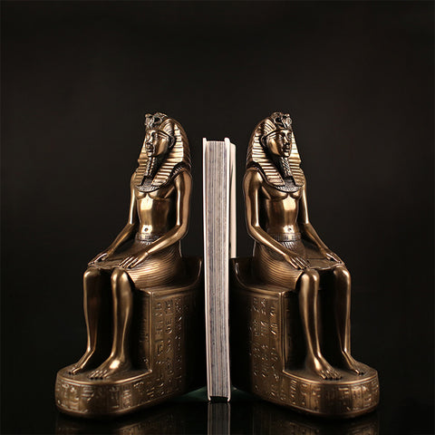 Egyptian Pharaoh Sculpture Bookends - HOMYEA