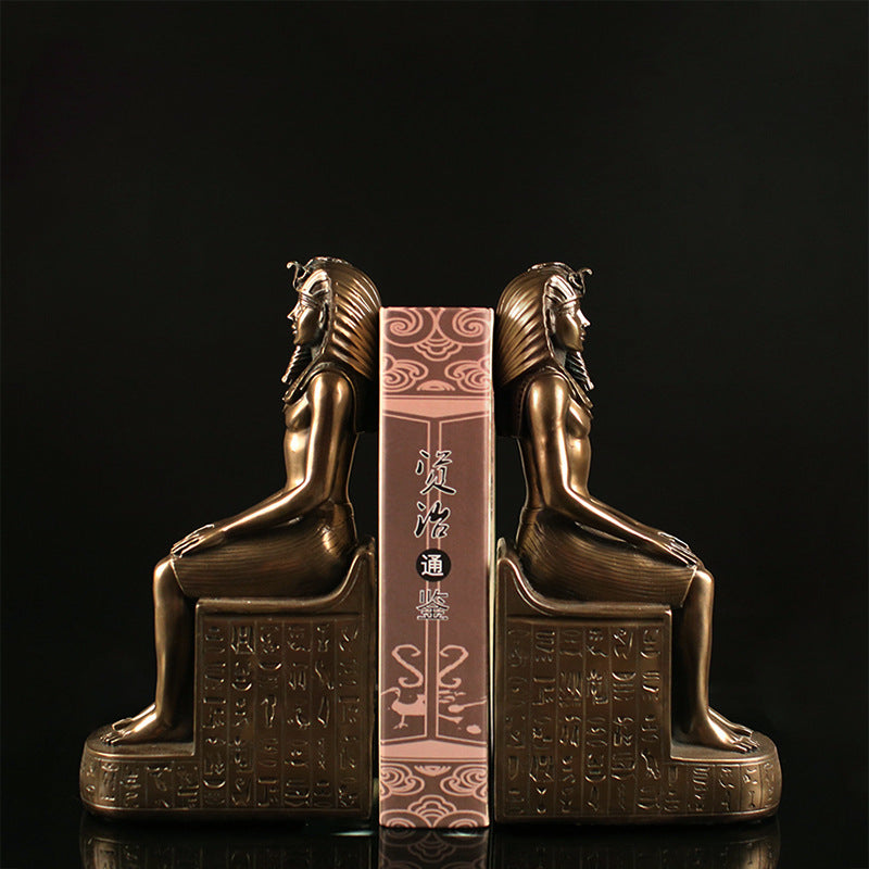 Egyptian Pharaoh Sculpture Bookends - HOMYEA