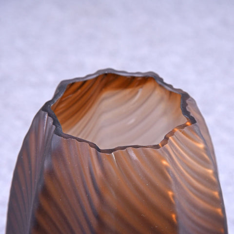 Gradient Brown Glass Vase - HOMYEA