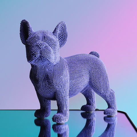 Granular Pixel Bulldog Figurine - HOMYEA