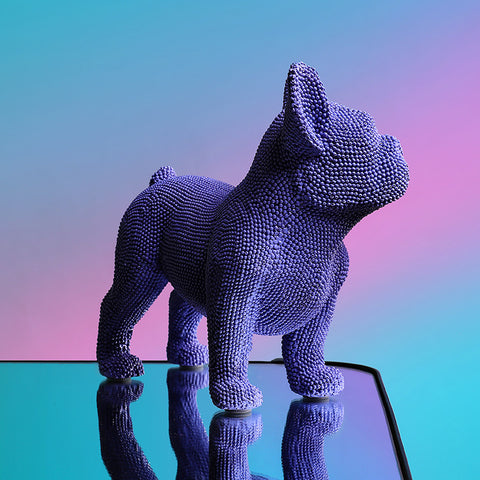 Granular Pixel Bulldog Figurine - HOMYEA