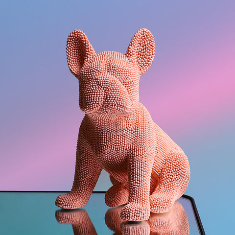 Granular Pixel Bulldog Figurine - HOMYEA