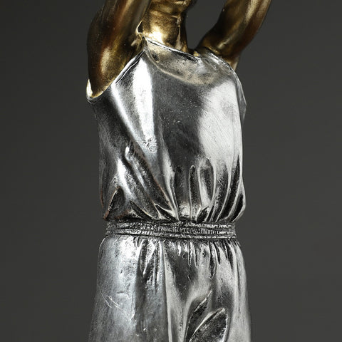 Silver Gold Basketball Player Sculpture - HOMYEA