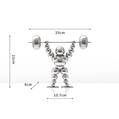 Stainless Steel Abstract Weightlifter Ornament - HOMYEA