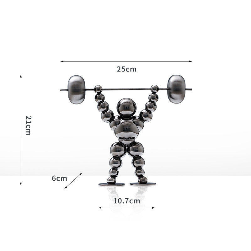 Stainless Steel Abstract Weightlifter Ornament - HOMYEA