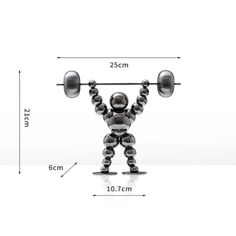 Stainless Steel Abstract Weightlifter Ornament - HOMYEA