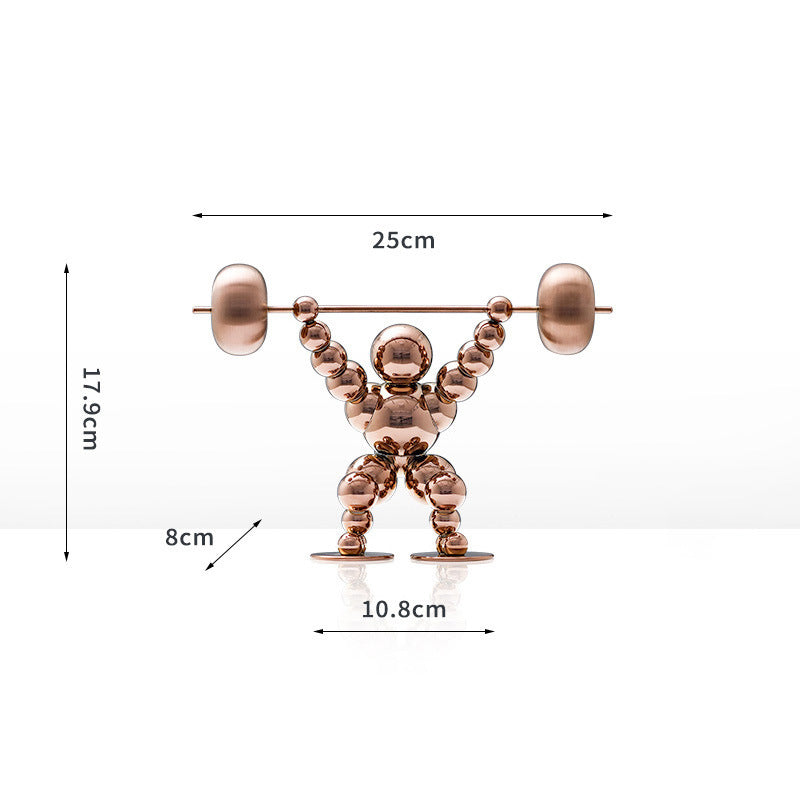 Stainless Steel Weightlifter Abstract Ornament - HOMYEA