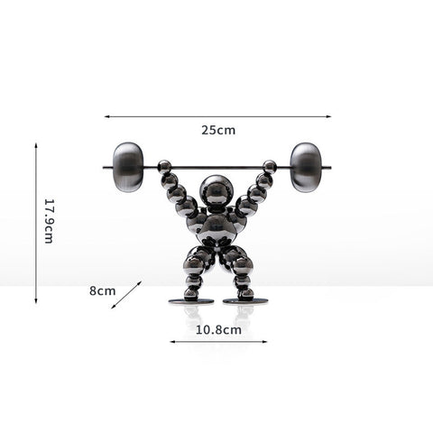 Stainless Steel Weightlifter Abstract Ornament - HOMYEA