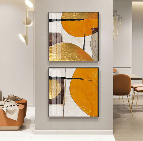 Orange Abstract Wall Art - HOMYEA