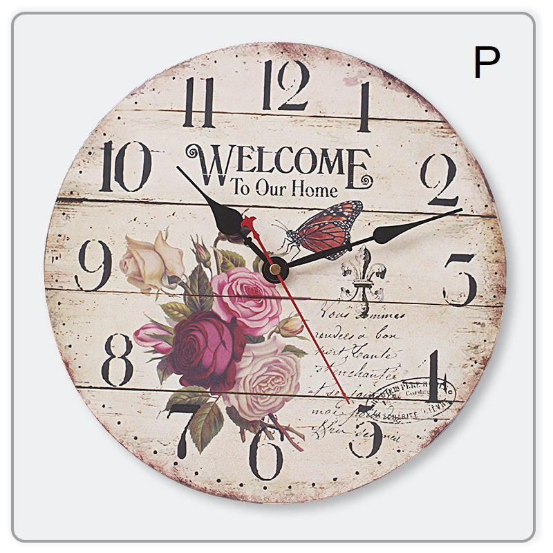 Vintage Wooden Wall Clock - HOMYEA