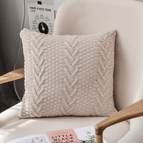 Fishbone Pattern Square Pillows - HOMYEA