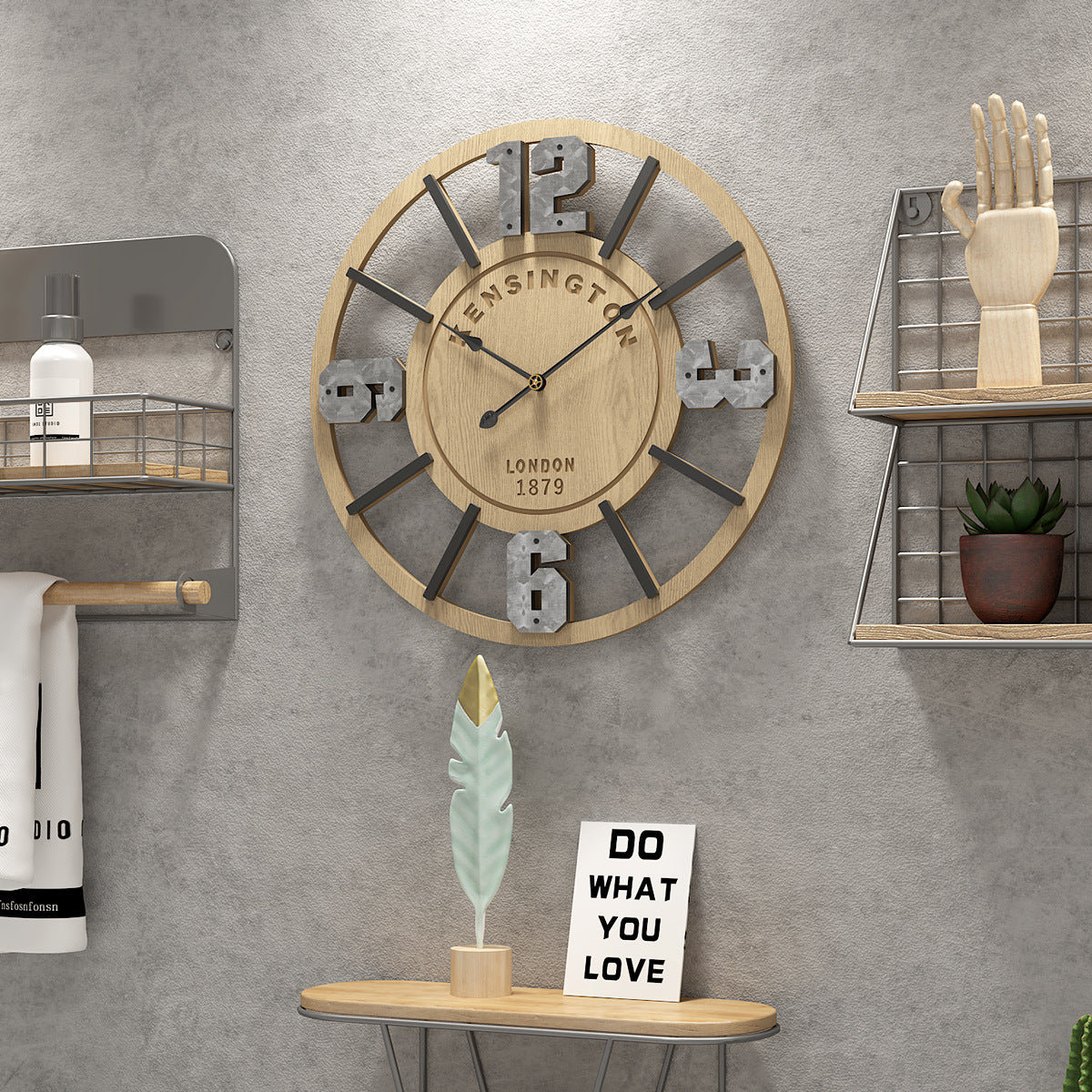 Wooden Wall Clock - HOMYEA