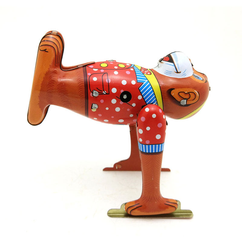 Metal Retro Somersault Acrobatic Monkey Wind-up Toy - HOMYEA