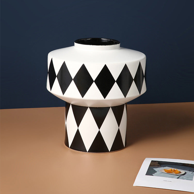 Simple Geometric Decal Ceramic Vases - HOMYEA