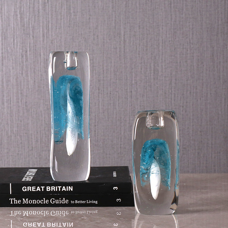 Modern Minimalist Handmade Glass Candle Holder - HOMYEA