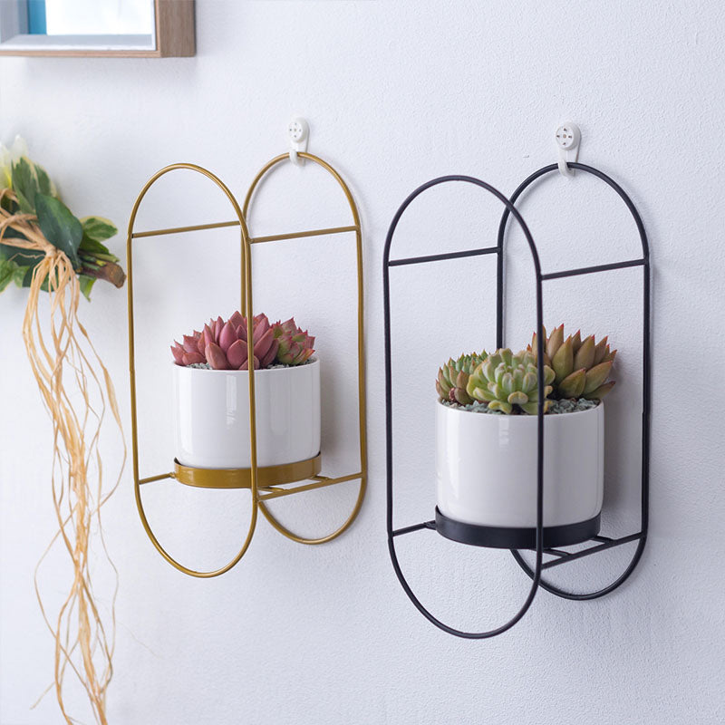 Iron Ellipse Wall Vases - HOMYEA