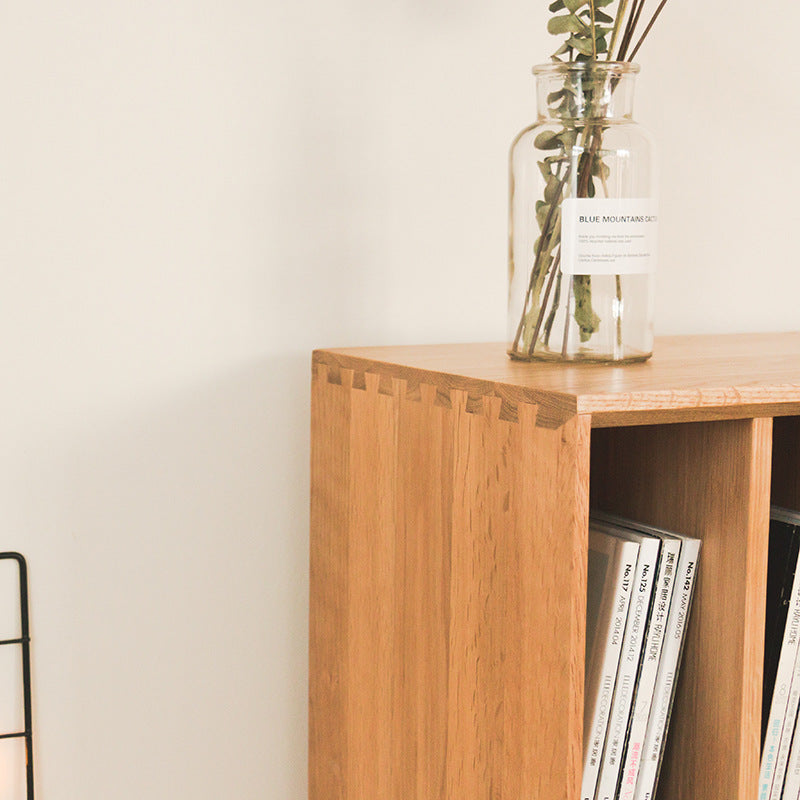 Beige Wooden Small Bookshelf - HOMYEA