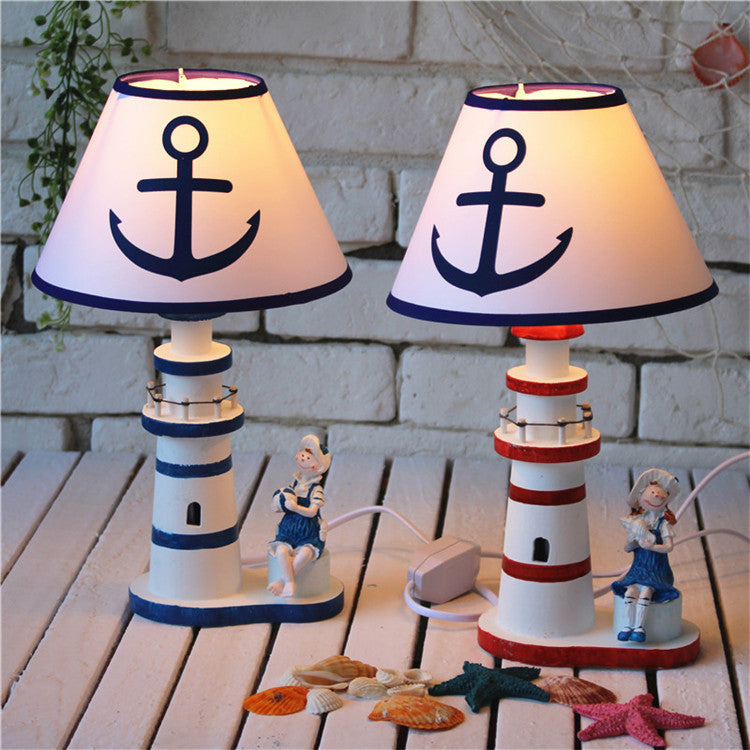 Wooden Lighthouse Desk Lamp - HOMYEA