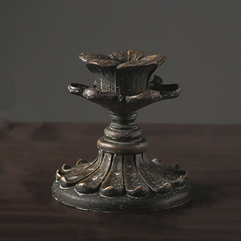 Vintage Resin Bronze Candle Holder - HOMYEA