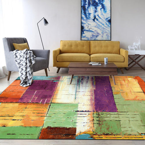 Multicolor Mosaic Rectangular Rugs - HOMYEA