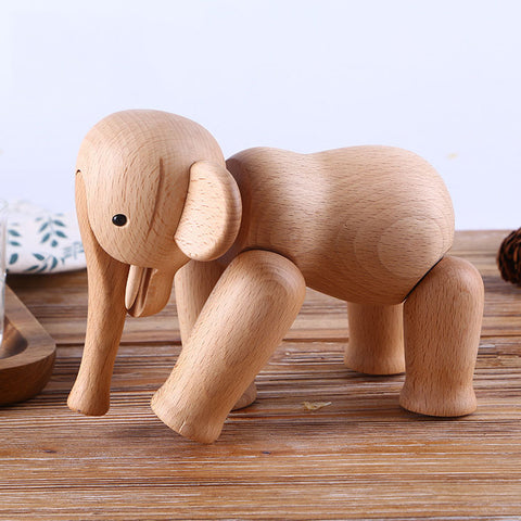 Creative Simple Wooden Elephant - HOMYEA