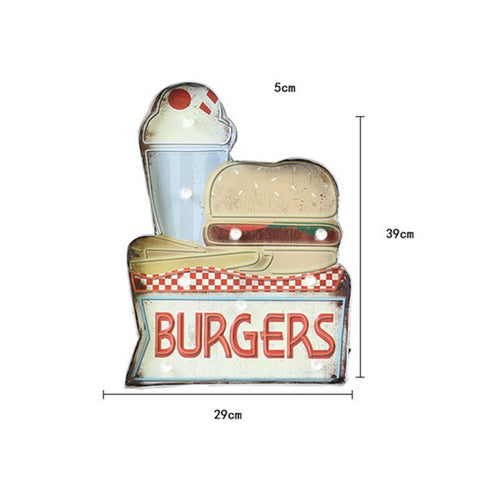 Retro Burger LED Lights - HOMYEA