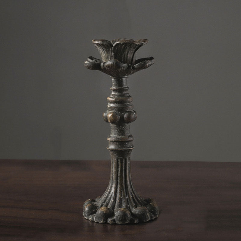 Vintage Resin Bronze Candle Holder - HOMYEA