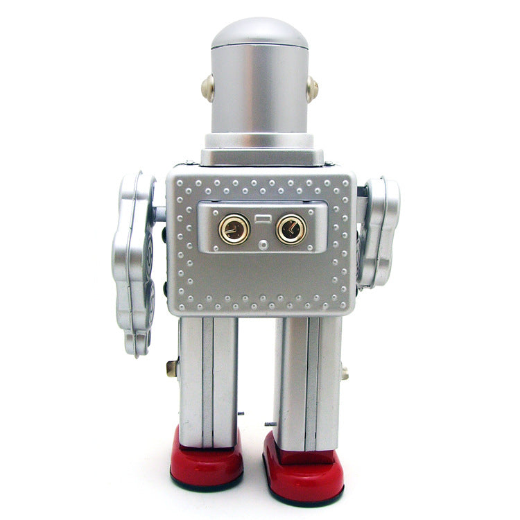 Silver Retro Nostalgic Space Robot Tin Toy - HOMYEA