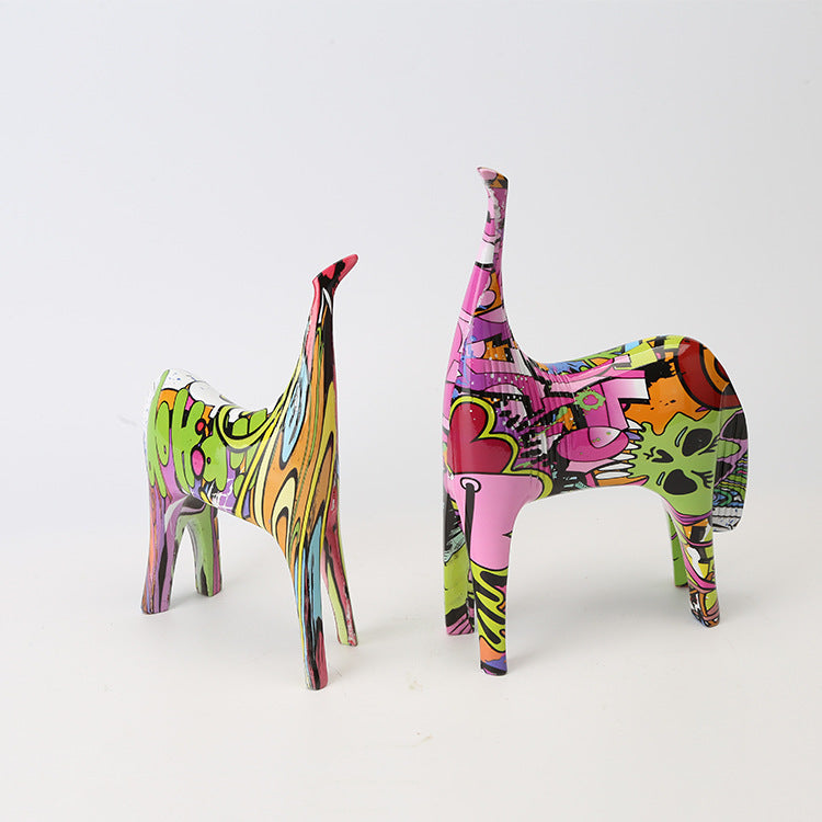 Abstract Colorful Animals Sculpture - A Set - HOMYEA