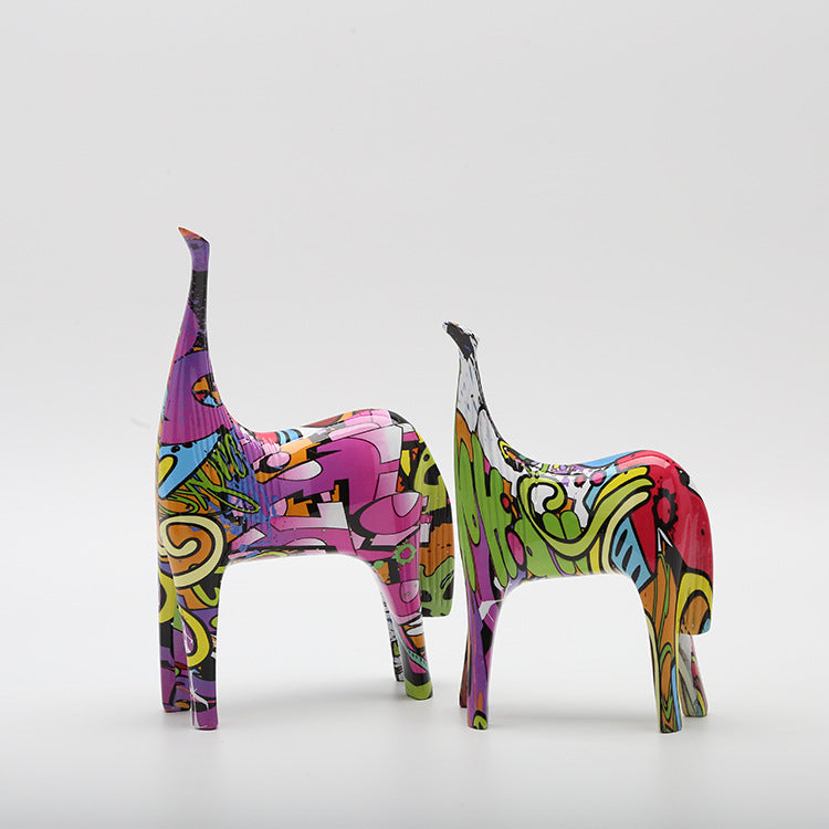 Abstract Colorful Animals Sculpture - A Set - HOMYEA