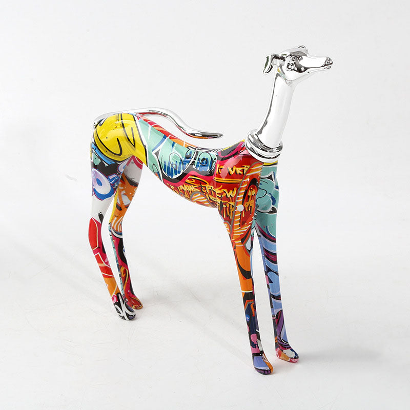 Abstract Dobermann Colorful Plating Sculpture - HOMYEA