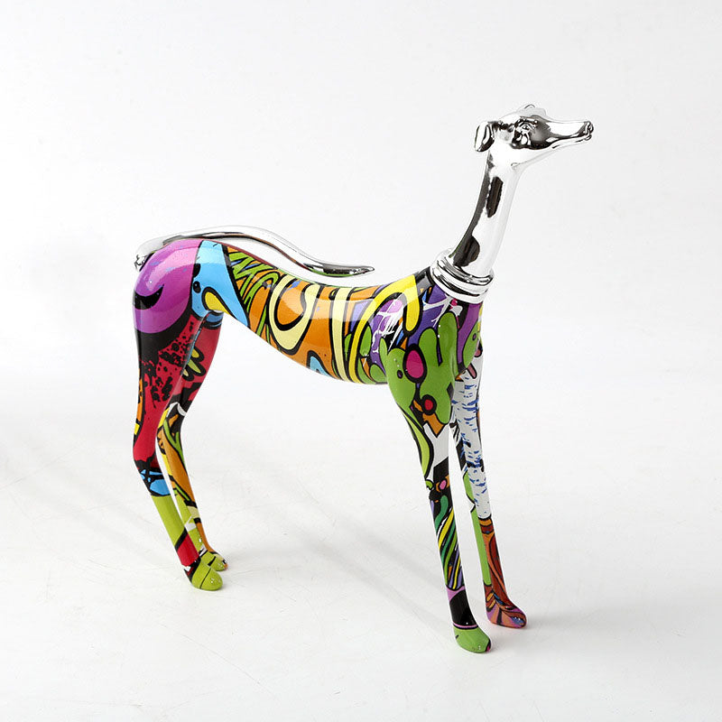 Abstract Dobermann Colorful Plating Sculpture - HOMYEA