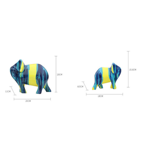 Abstract Mother & Child Elephant Colorful Statue - A Set - HOMYEA