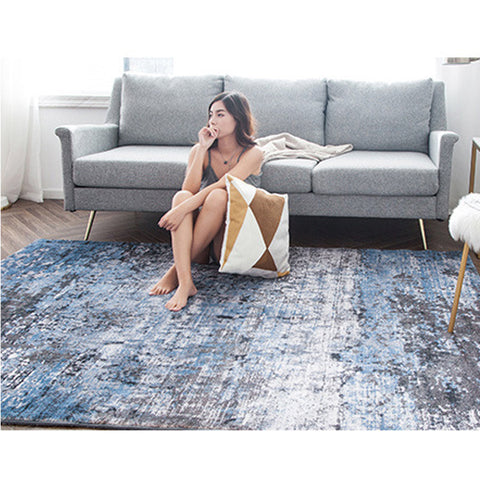 Dark Color Square Polyester Rugs - HOMYEA